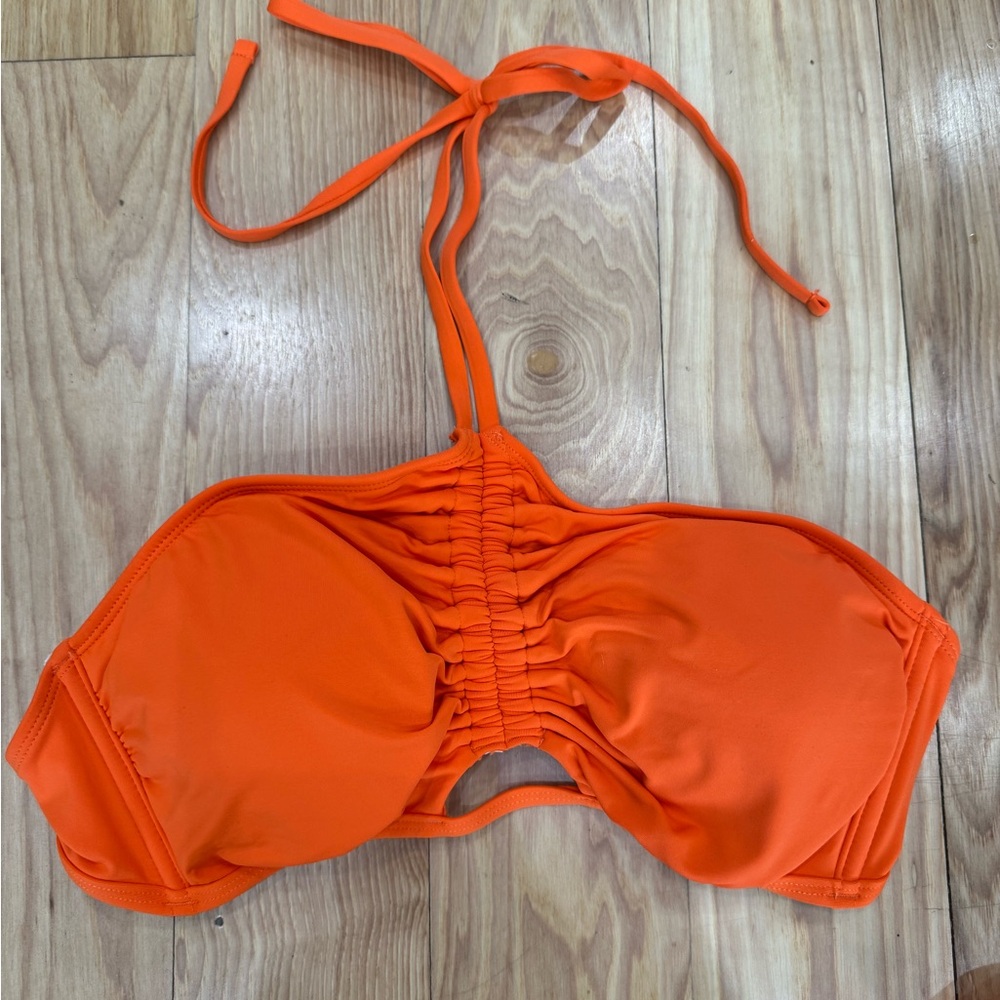 Shade & Shore Bright Orange Bikini Set Large Top + Large Bottom used 1x T11 - Picture 5 of 7
